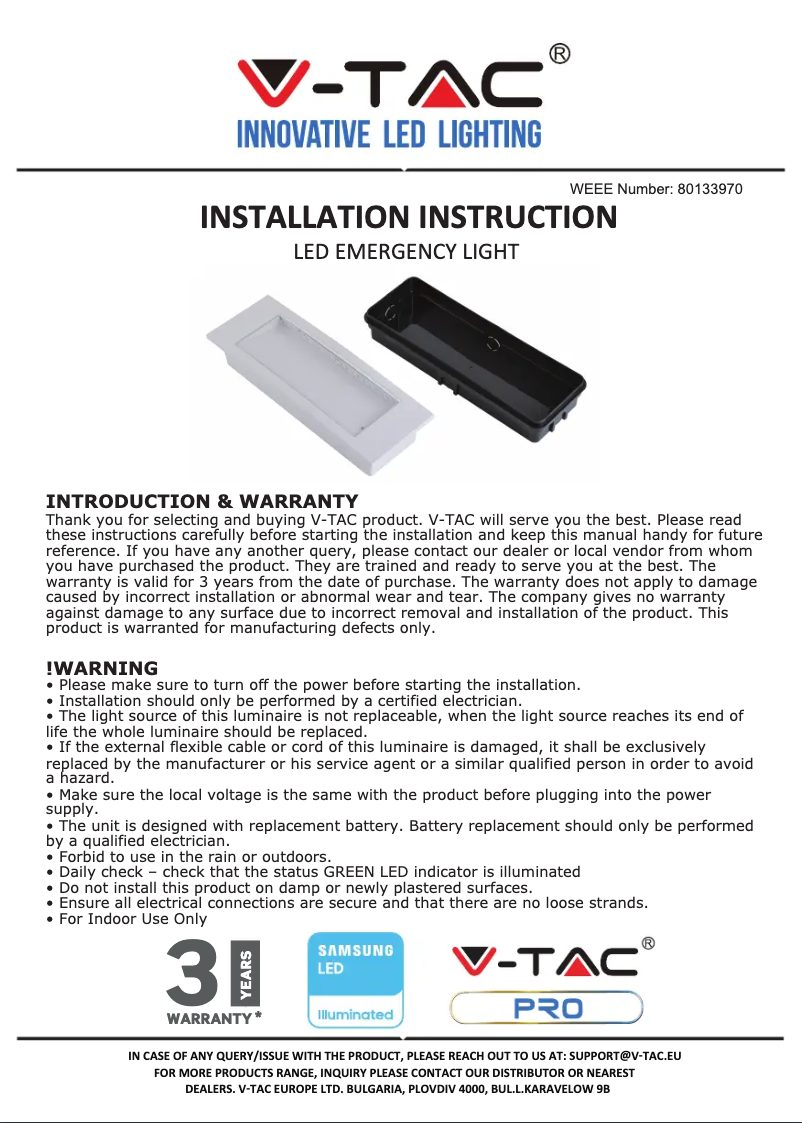 First page image of the manual for VT-511S