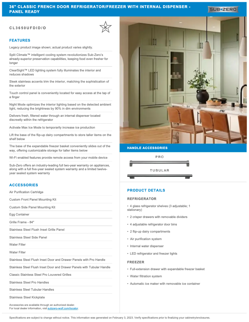 First page image of the manual for CL3650UFDIO