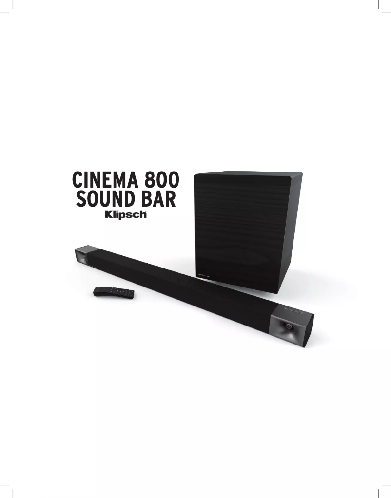 First page image of the manual for Cinema 800