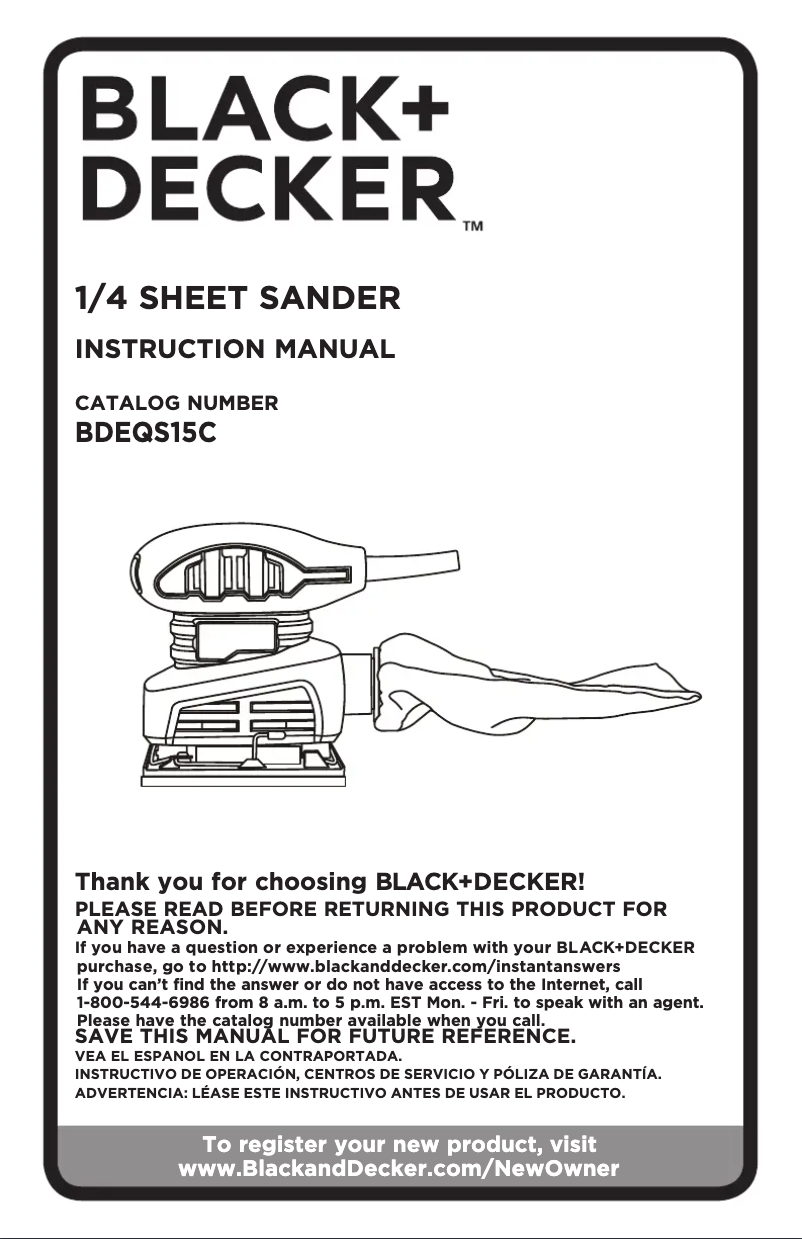 Page 1 of the manual User Manual Black & Decker BDEQS15C