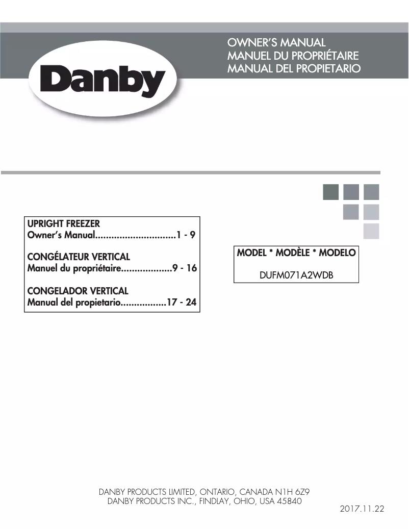 Page 1 of the manual User Manual Danby DUFM071A2WDB