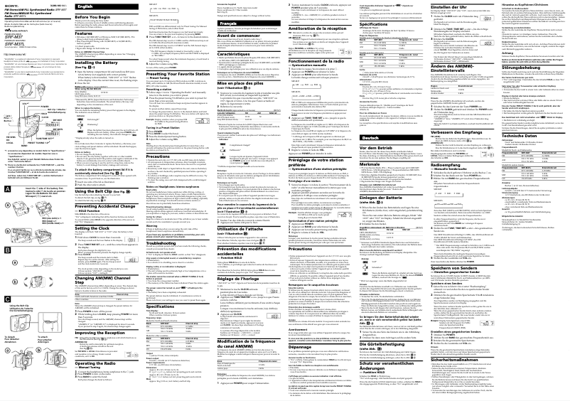 First page image of the manual for SRF-M37