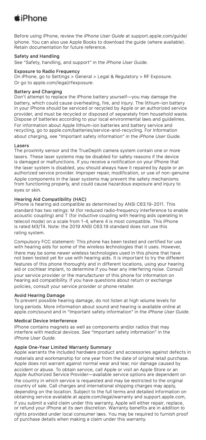 First page image of the manual for iPhone 11 Pro Max