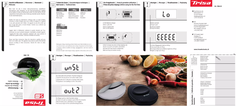First page image of the manual for Flavour Scale 1866.42