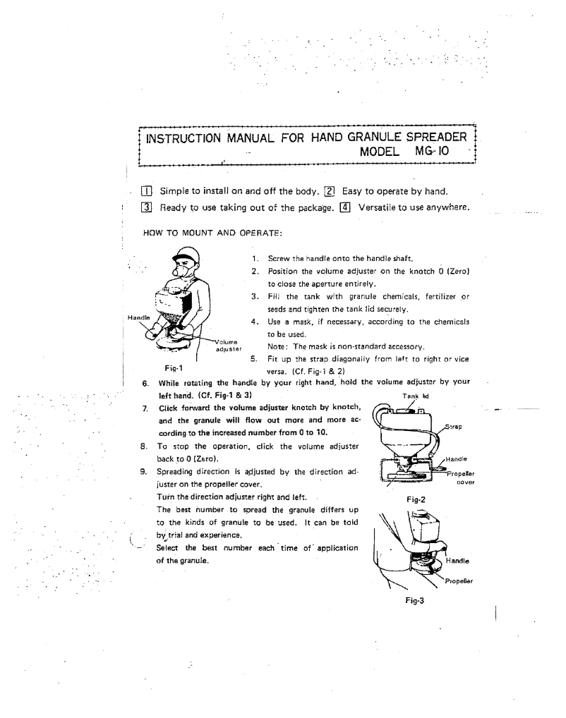 Page 1 of the manual User Manual Maruyama MG10