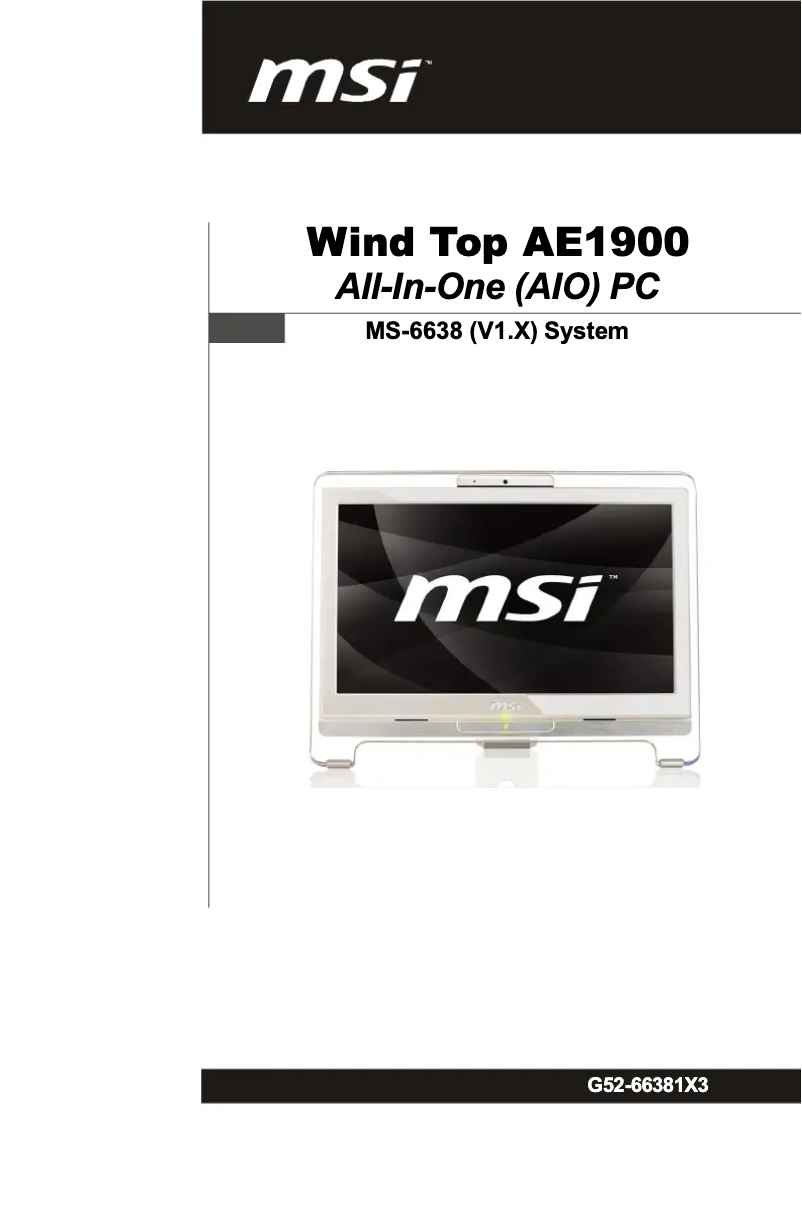First page image of the manual for Wind Top AE1900-W