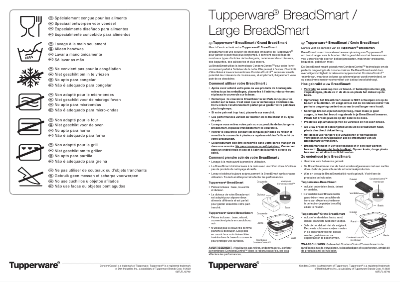 Page 1 of the manual User Manual Tupperware BreadSmart