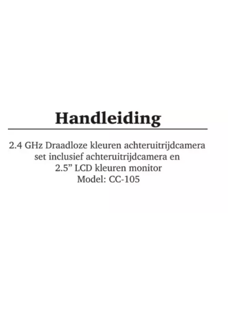 First page image of the manual for Comfortcam CC-105