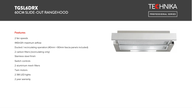 Image de la première page du manuel de l'appareil TGSL6DRX