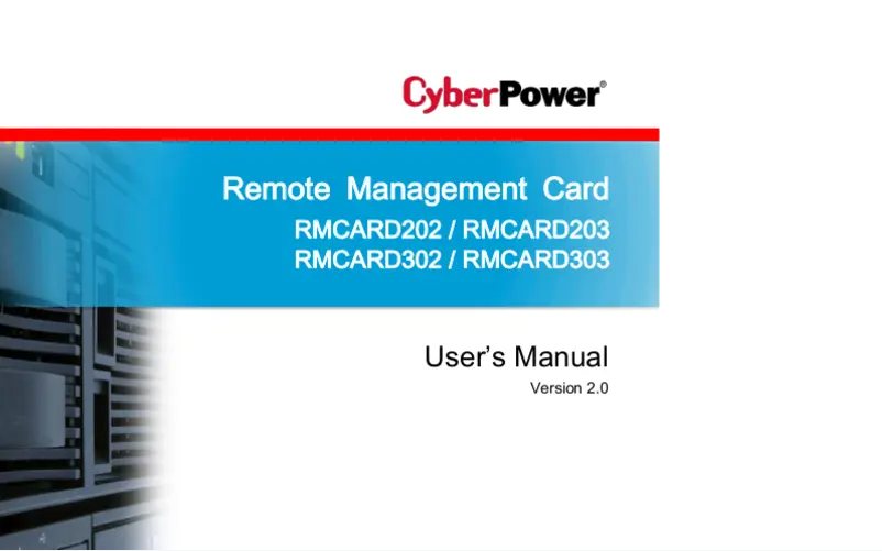 Page 1 de la notice Manuel utilisateur CyberPower RMCARD203