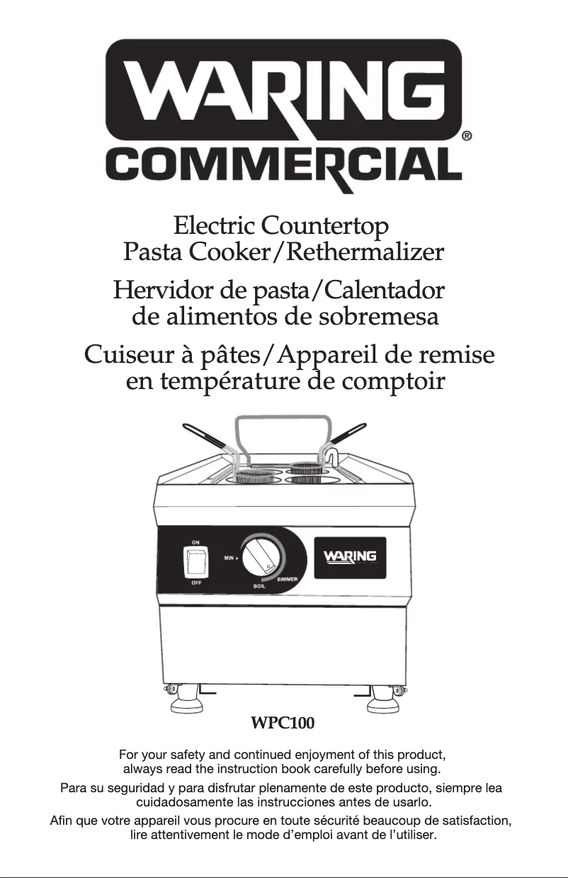 Page 1 of the manual User Manual Waring Commercial WPC100
