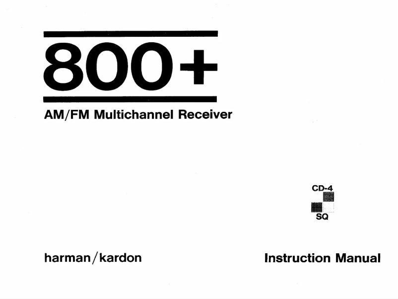 First page image of the manual for 800
