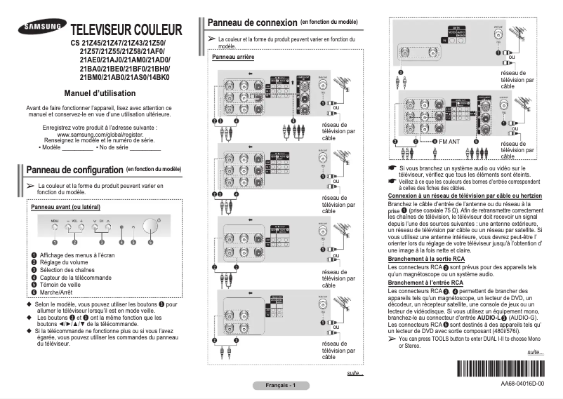 Page 1 of the manual User Manual Samsung CS21A750JL