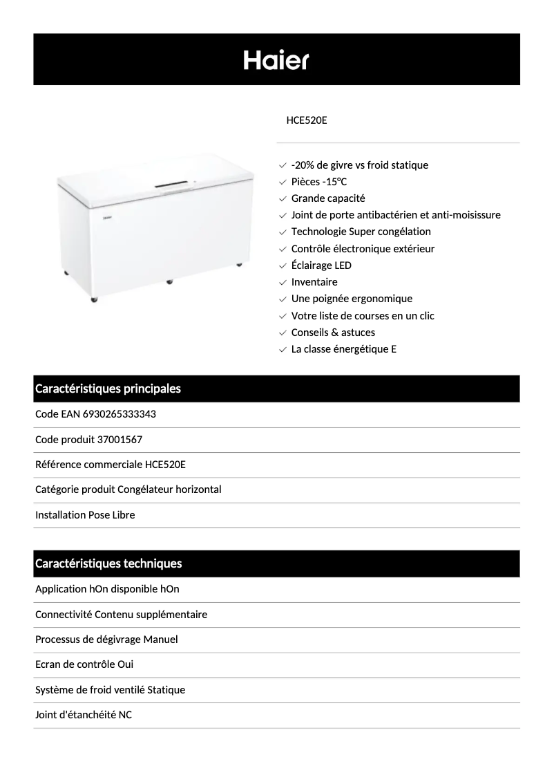 First page image of the manual for HCE520E