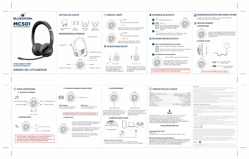 First page image of the manual for MC501
