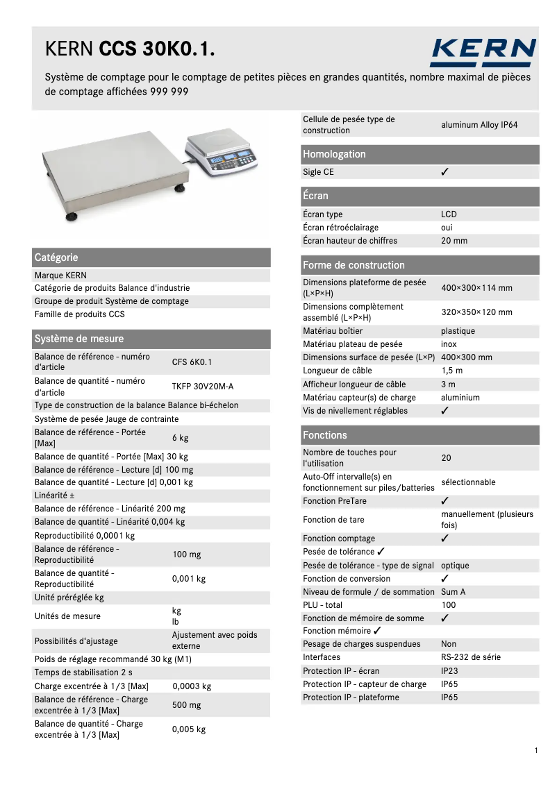 First page image of the manual for CCS 30K0.1