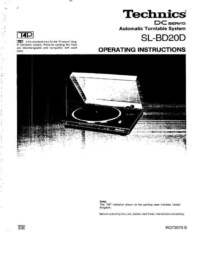 First page image of the manual for SL-BD20D