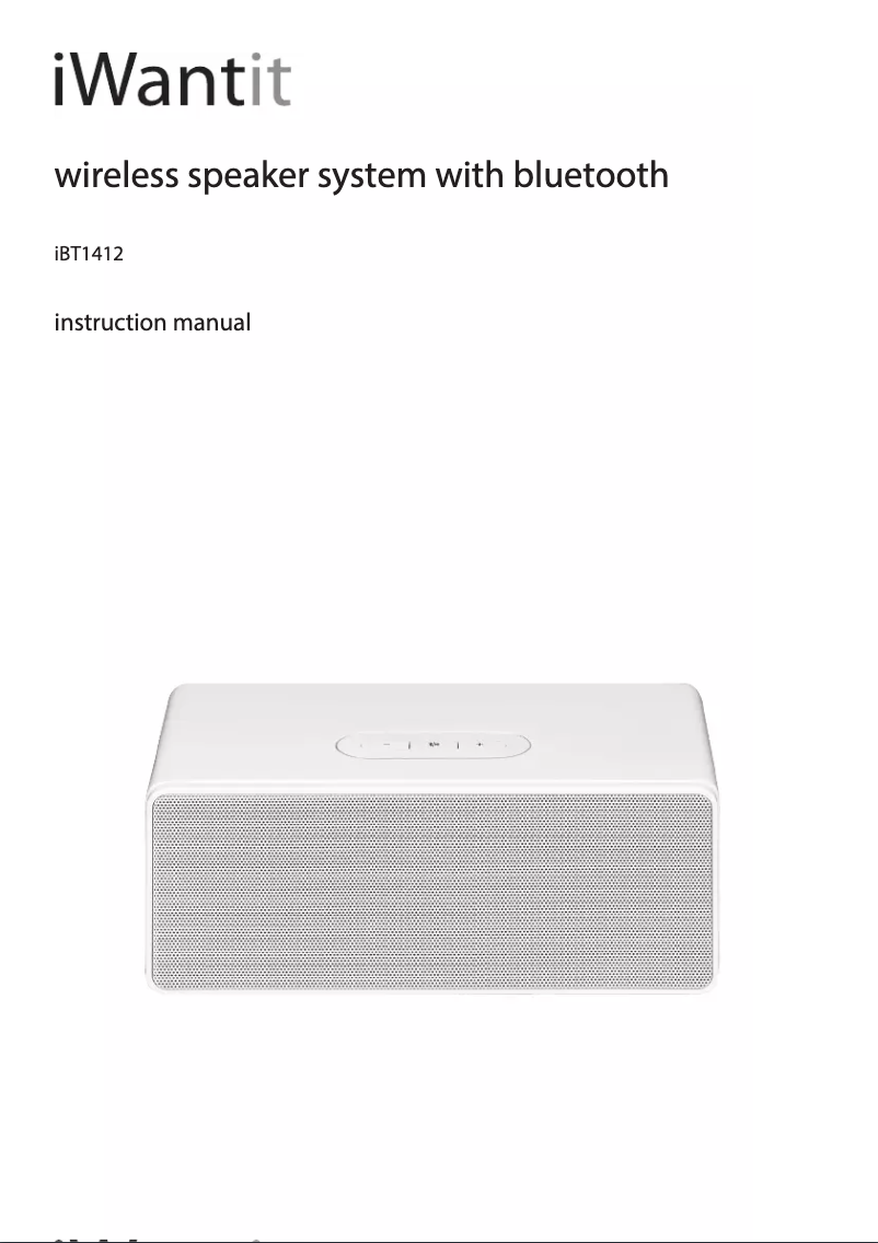 Page 1 of the manual User Manual iWantit iBT1412