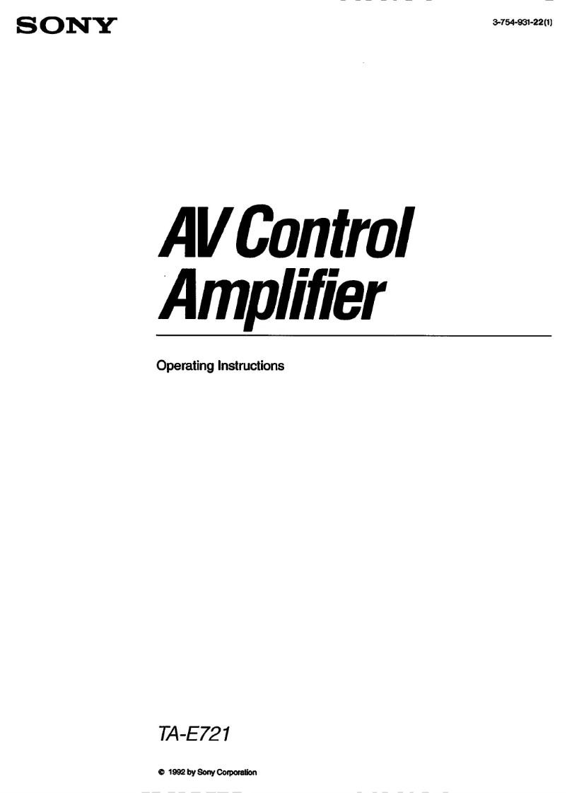 First page image of the manual for TA-E721