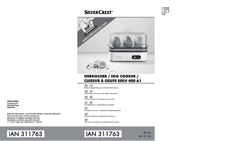 First page image of the manual for SED 400 A1