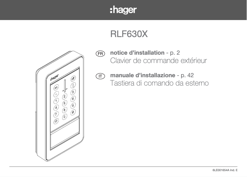 First page image of the manual for RLF630X