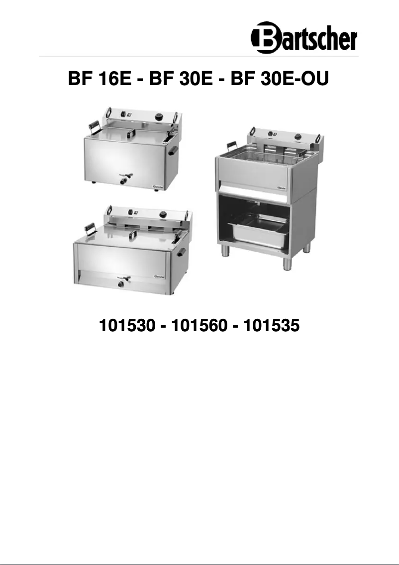 Page 1 of the manual User Manual Bartscher BF 30E