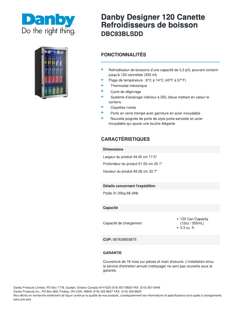 First page image of the manual for DBC93BLSDD