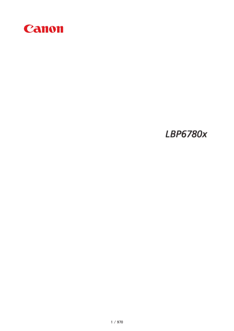 Page 1 of the manual Instruction Manual Canon i-Sensys LBP6780x