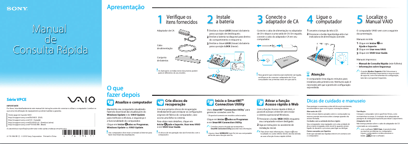 Page 1 of the manual User Manual Sony Vaio VPCEA20