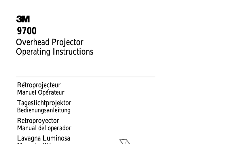 Page 1 of the manual User Manual 3M 9700