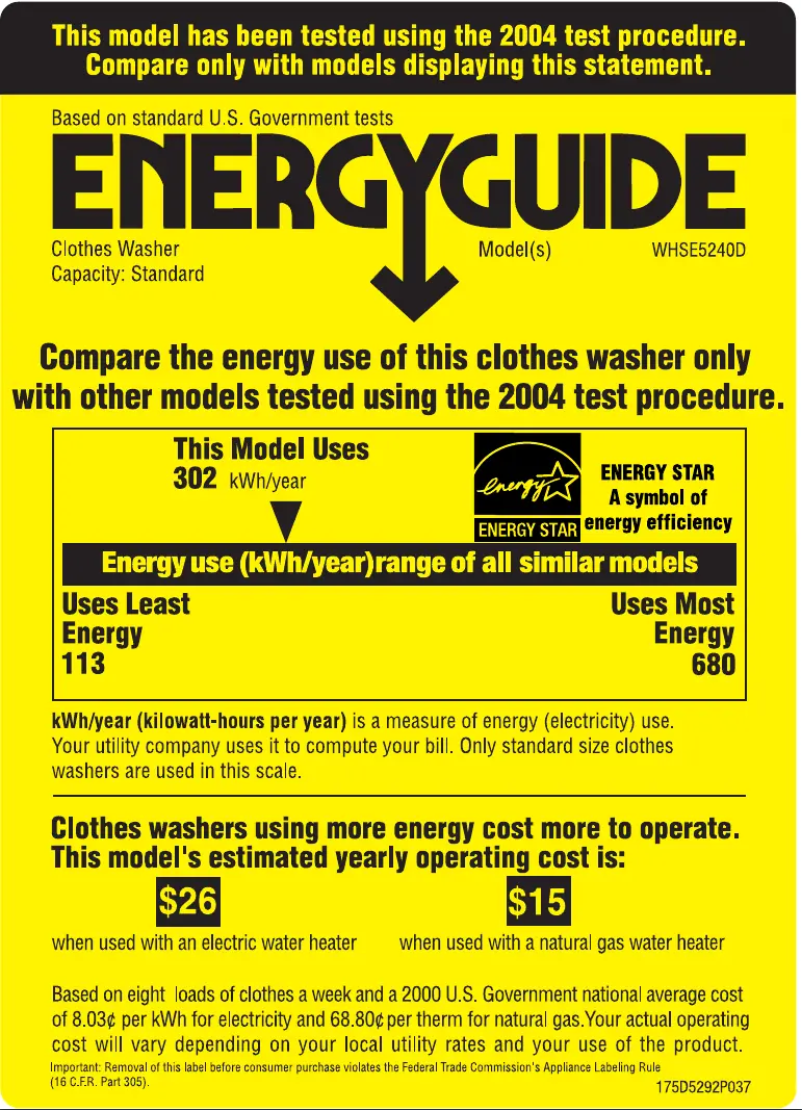 First page image of the manual for WHSE5240DCC