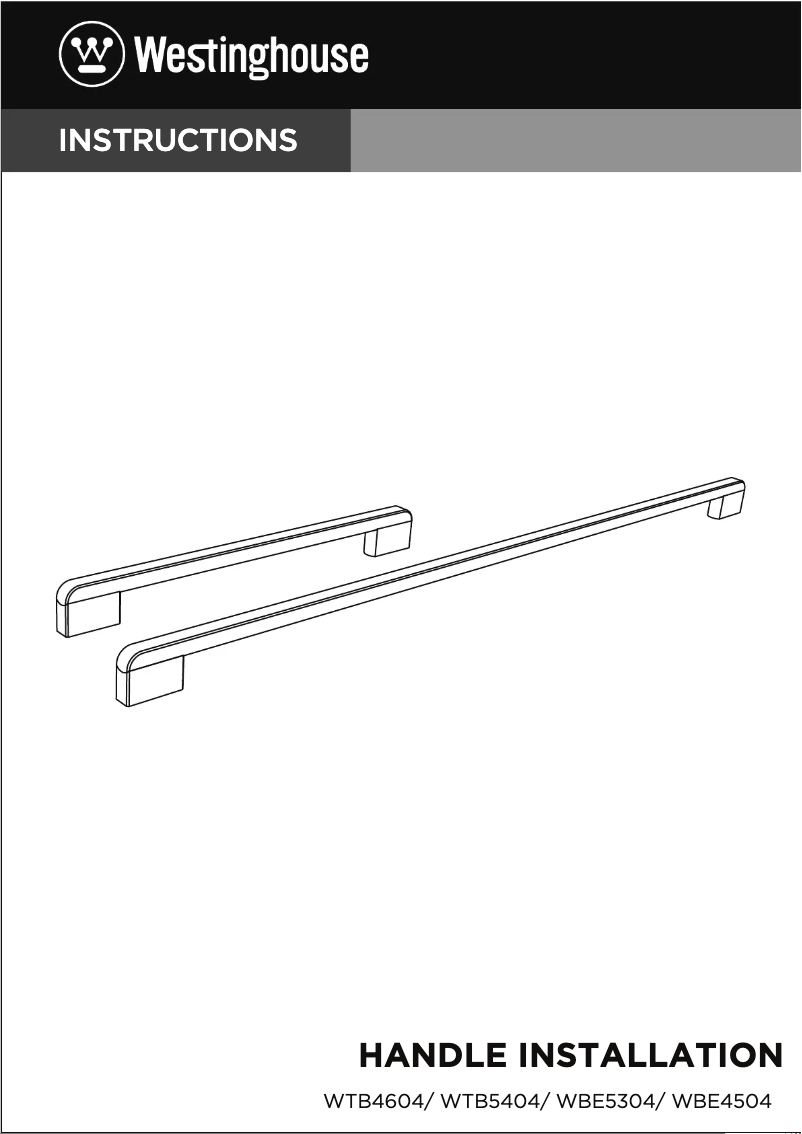 Page 1 of the manual Installation Guide Westinghouse WTB5404SC