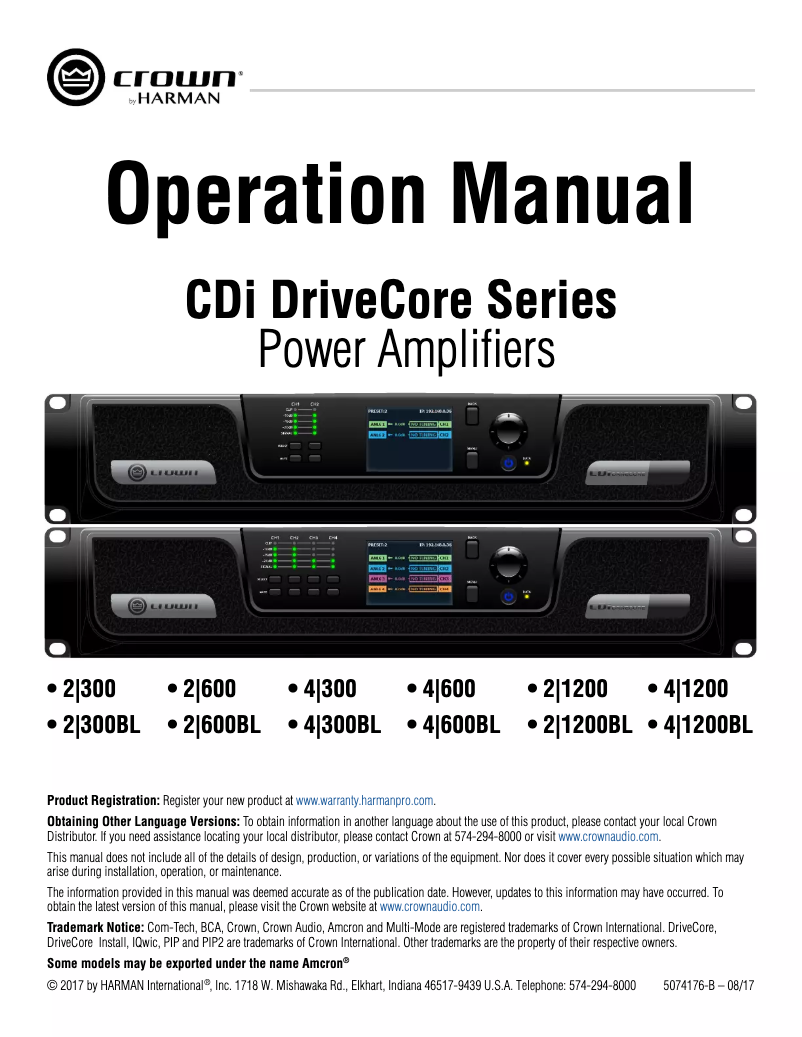 First page image of the manual for CDi DriveCore CDi 4|300
