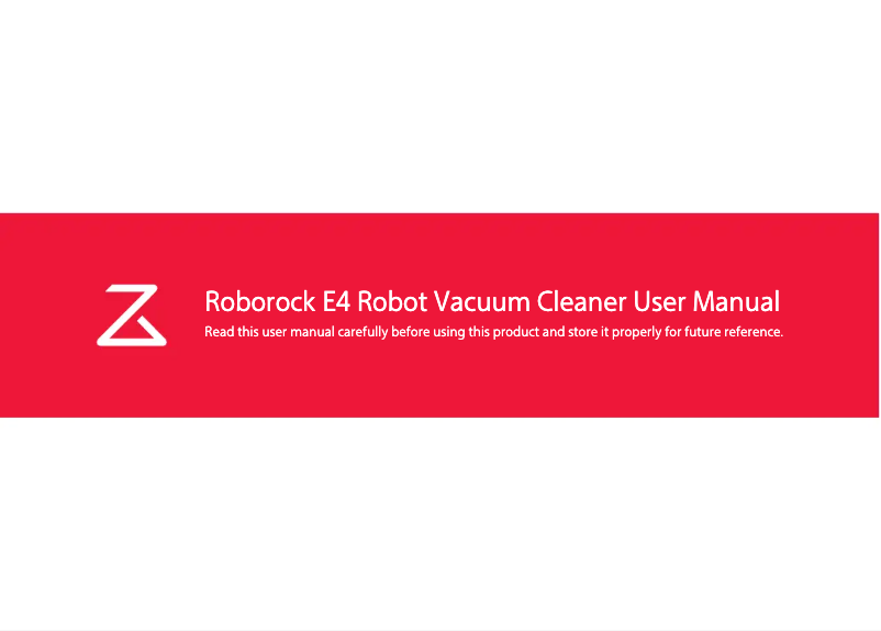 Page 1 of the manual User Manual Roborock E4