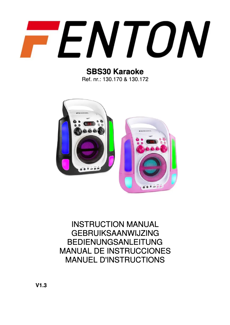 First page image of the manual for SBS30P