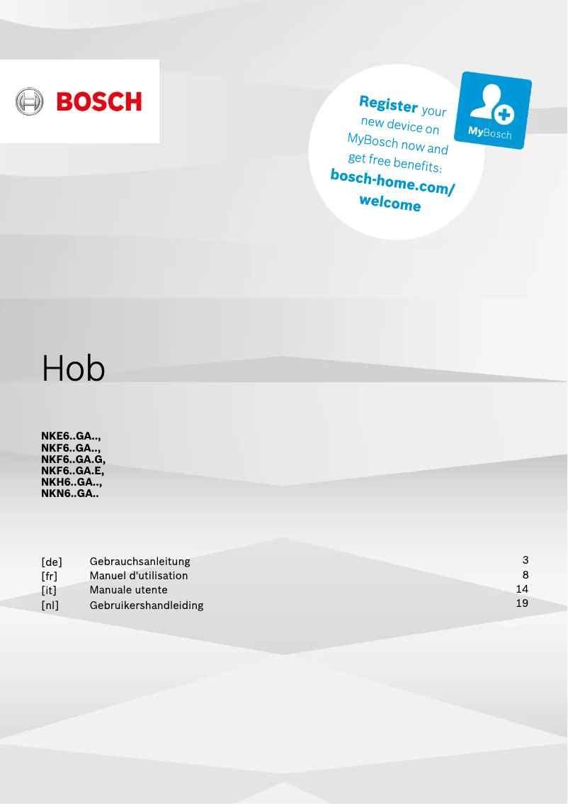 Page 1 of the manual User Manual Bosch HND411OS61