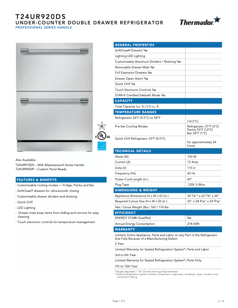 First page image of the manual for T24UR920DS