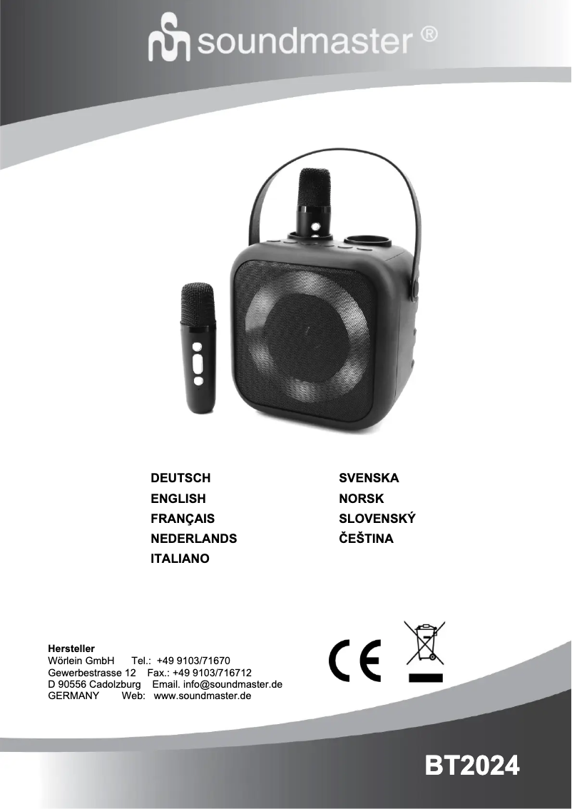 First page image of the manual for BT2024