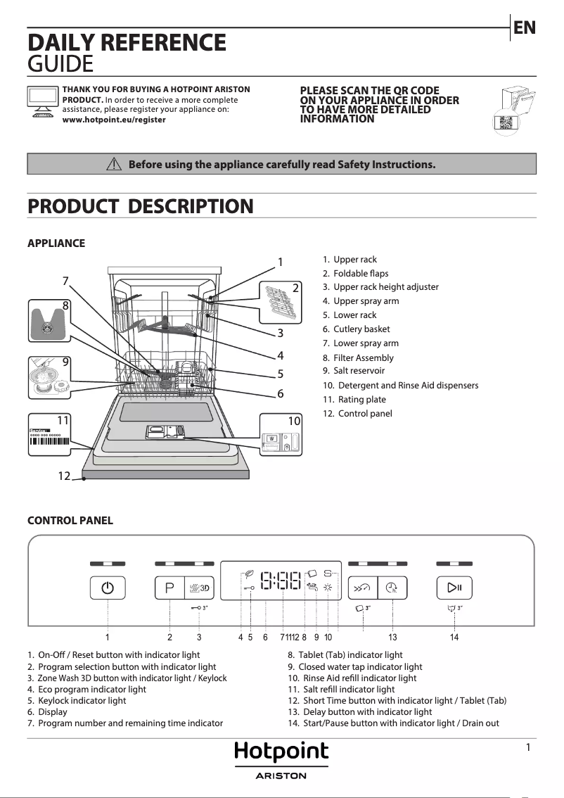 Page 1 of the manual User Manual Hotpoint HFC 3C26 CW X