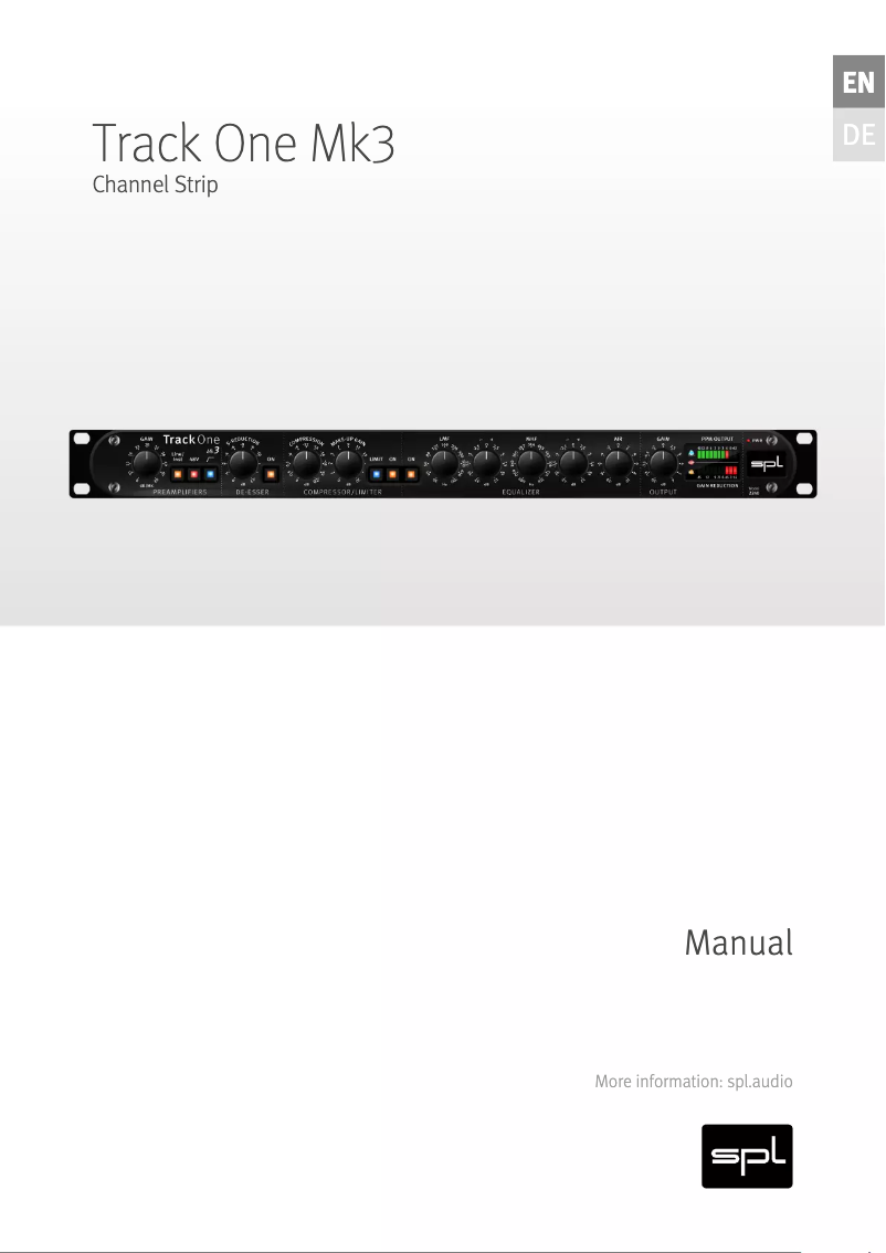 First page image of the manual for Track One Mk3