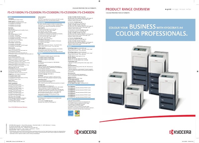 Page 1 of the manual Brochure Kyocera FS-C5300DN