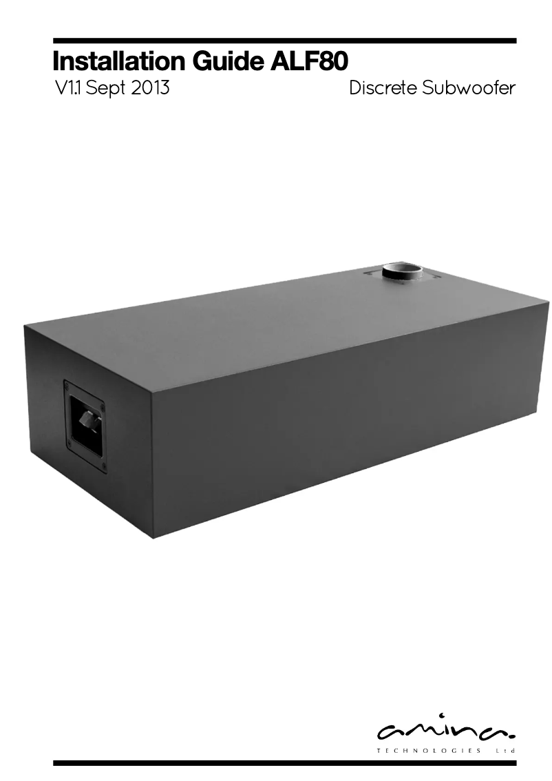 Image de la première page du manuel de l'appareil ALF80