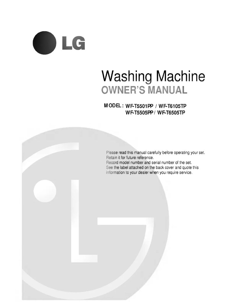 First page image of the manual for WF-T5105PP
