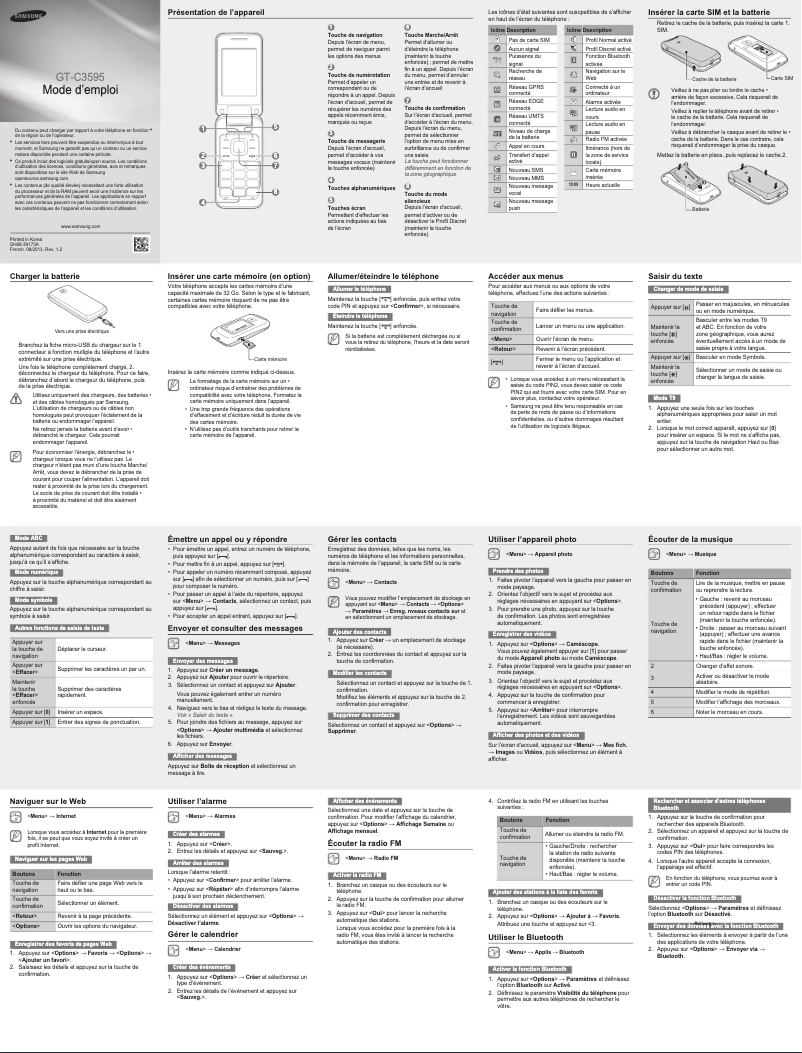 First page image of the manual for C3595