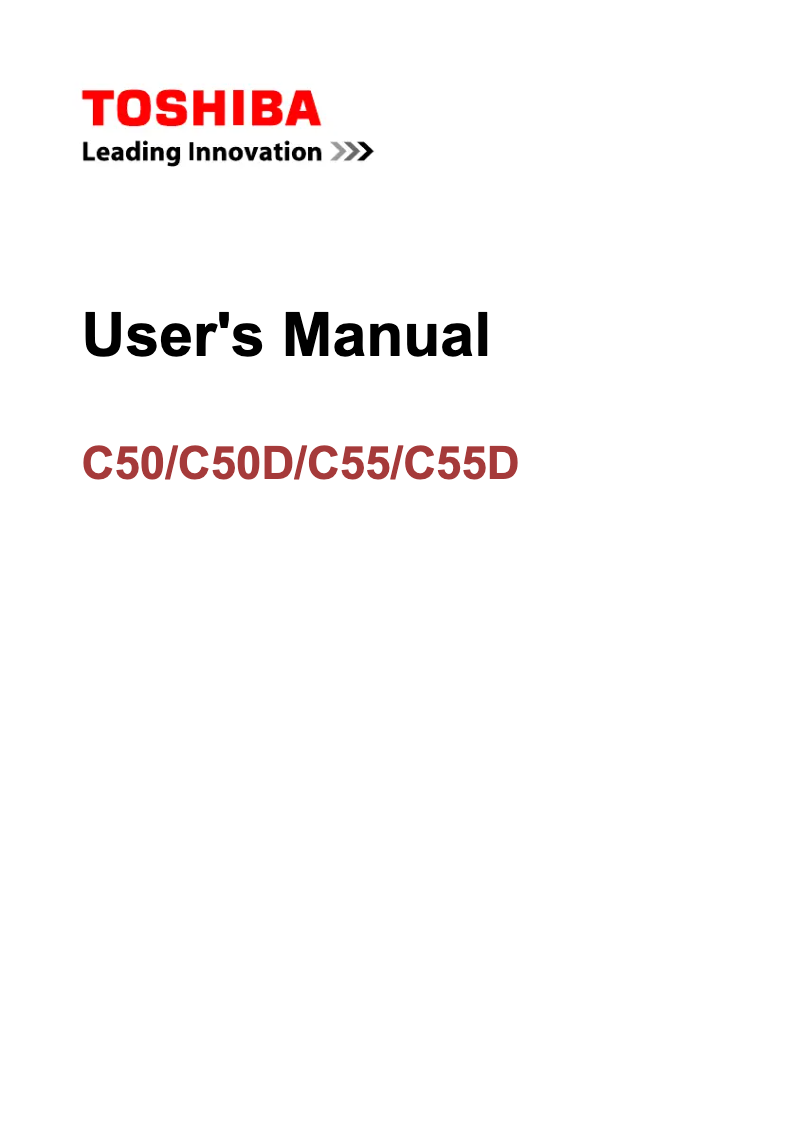 Page 1 of the manual User Manual Toshiba Satellite C55D-A
