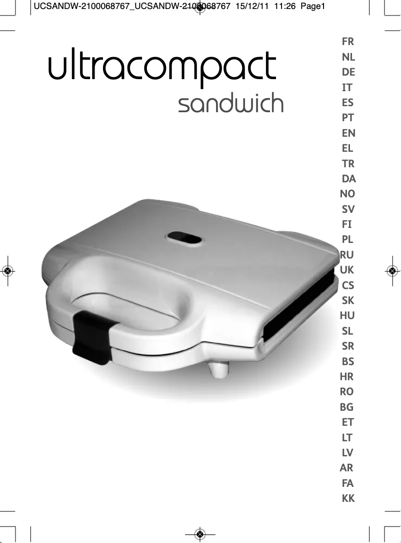 Page 1 of the manual Instruction Manual Tefal Sandwich Ultracompact SM1551