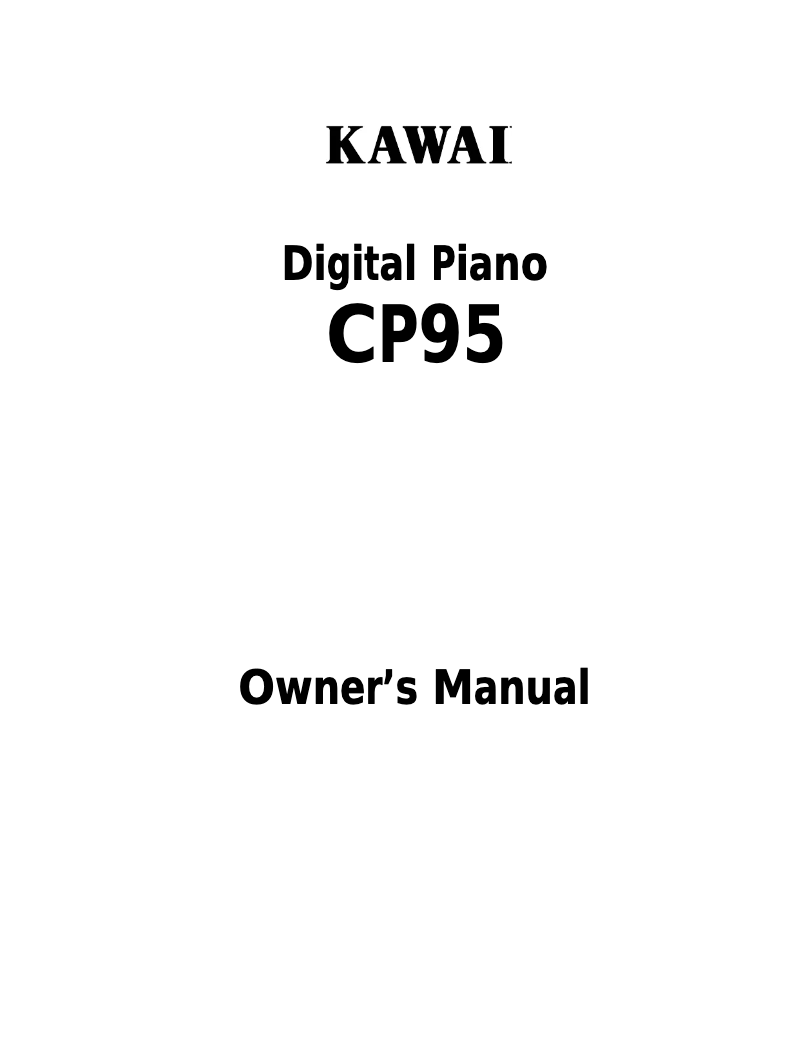 Page 1 of the manual User Manual Kawai CP95
