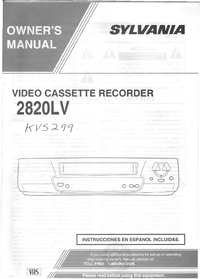 Page 1 of the manual User Manual Sylvania 2820LV