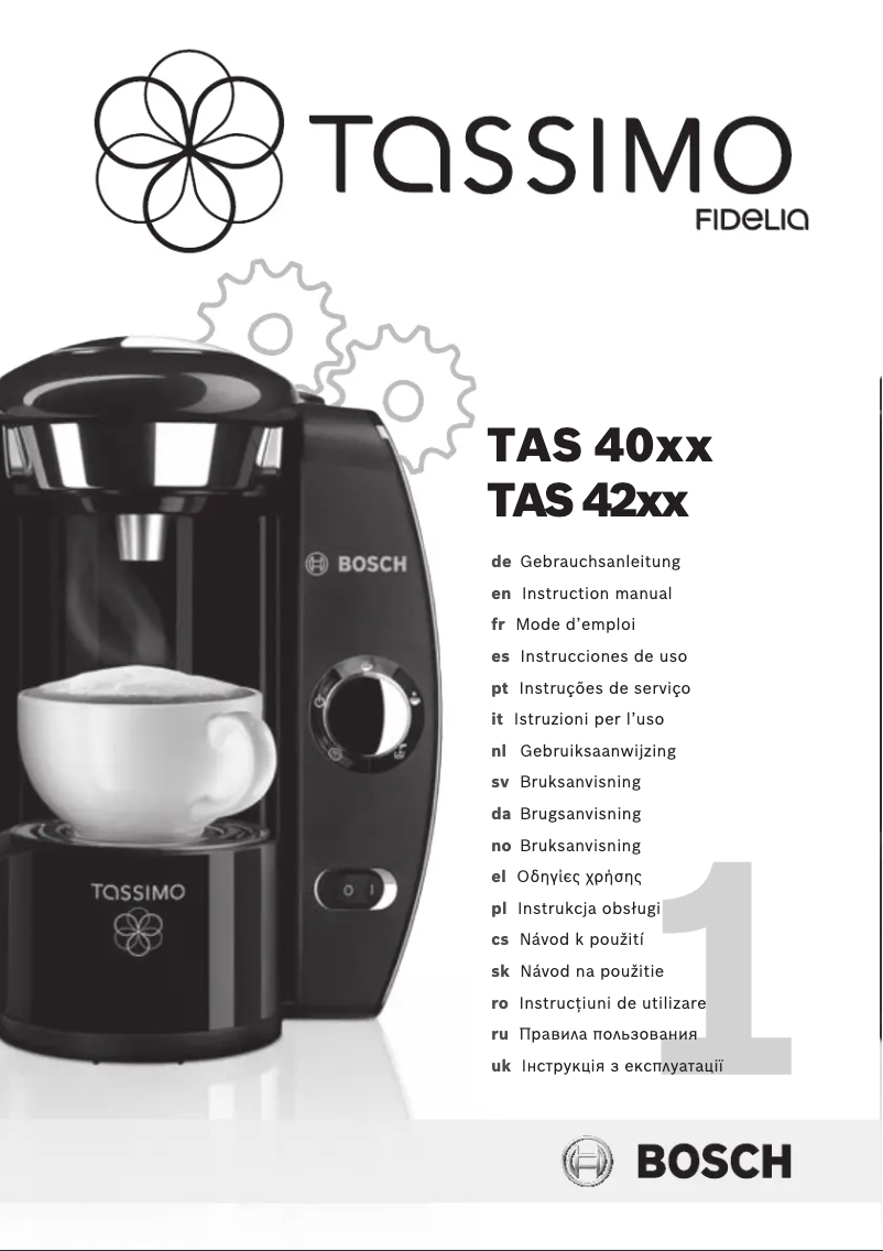 First page image of the manual for Tassimo Fidelia TAS4013