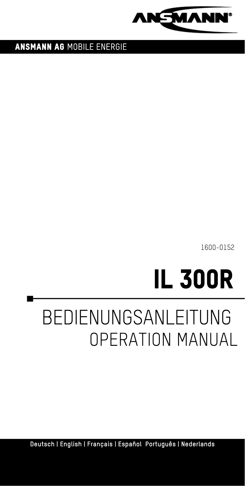 First page image of the manual for IL300R